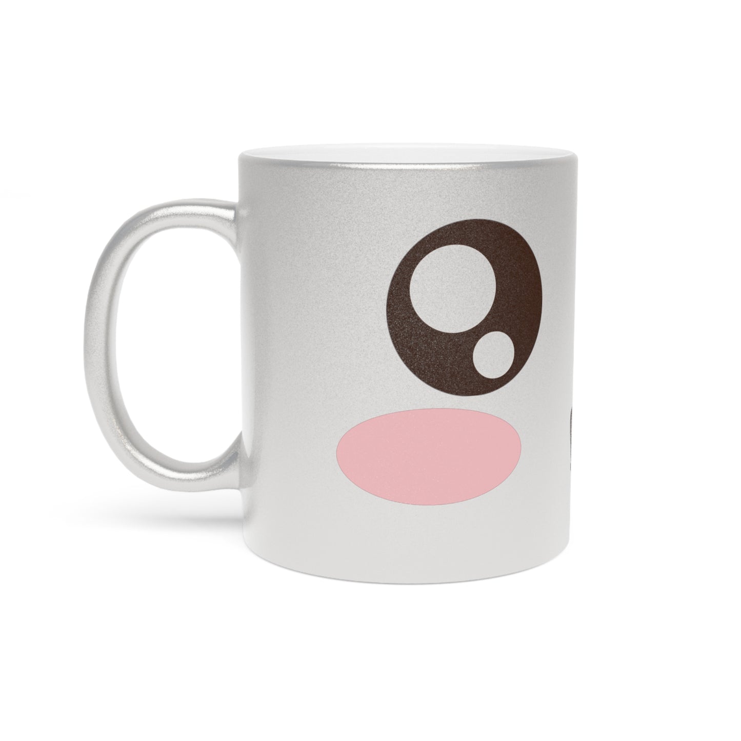Cute Metallic Mug with Cheerful Design, Sparkle Mug, Gift for Coffee Lovers, Fun