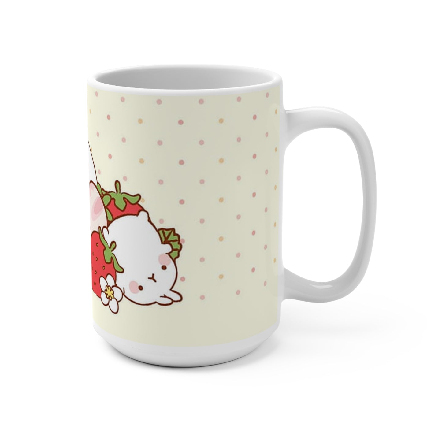 Cute Molang & PiuPiu Strawberry Mug 15oz, Kawaii Coffee Cup, Cute Kawaii Gift