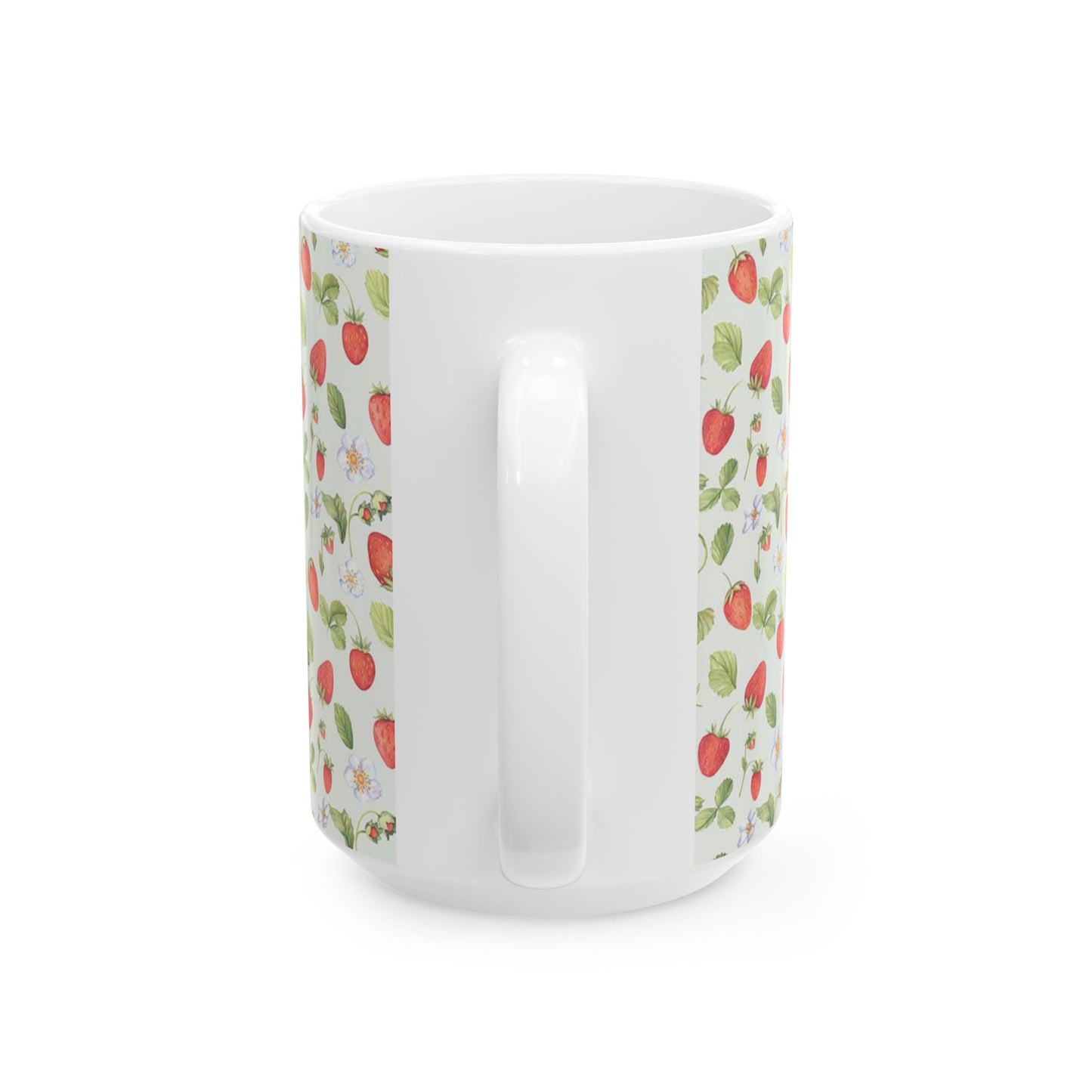 Cute Molang Strawberry Pocky Ceramic Mug, Whimsical Gift, Tea Coffee Cup, Spring