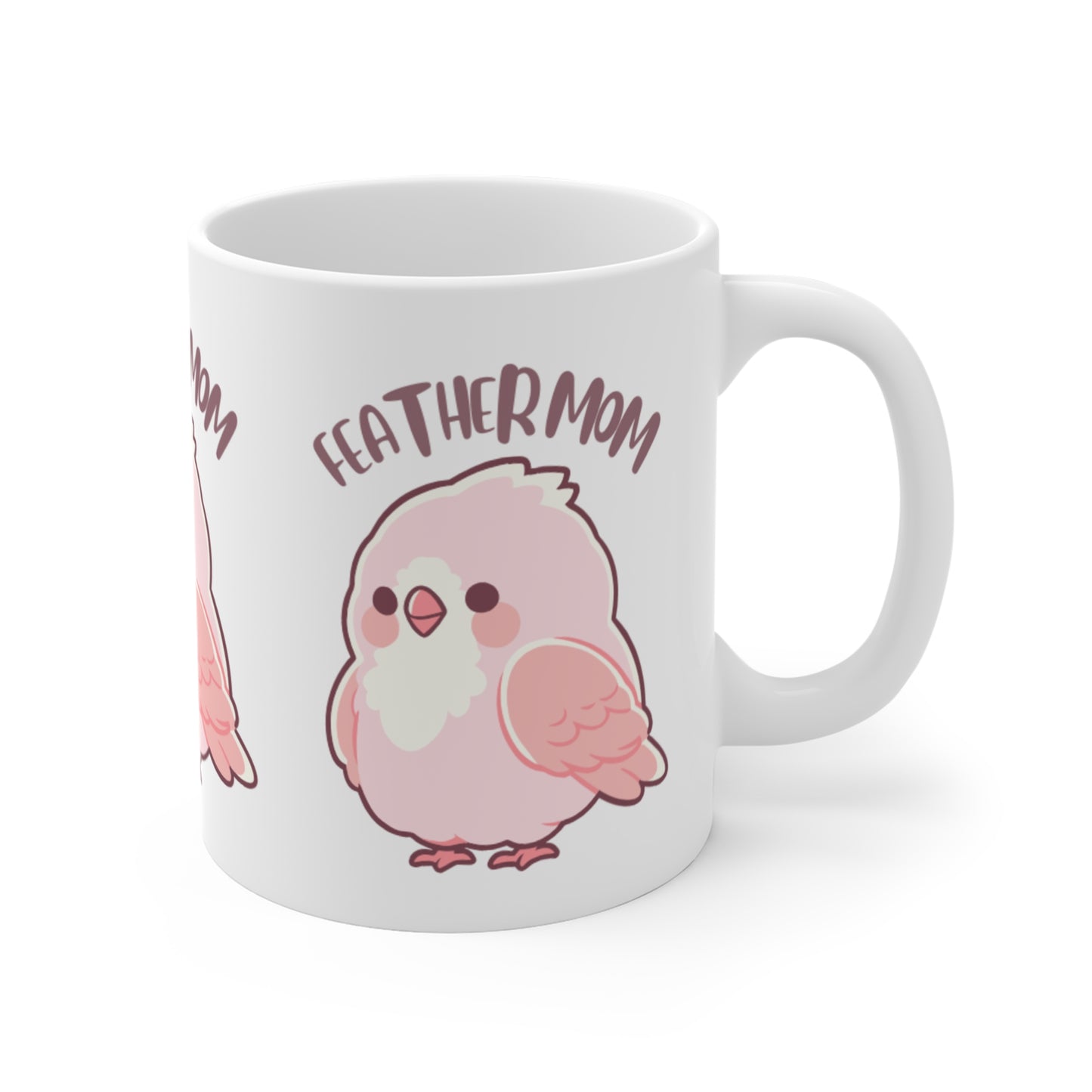 Cute Feather Mom Mug - Perfect Gift for Bird Lovers, Animal Lovers, Mother's Day