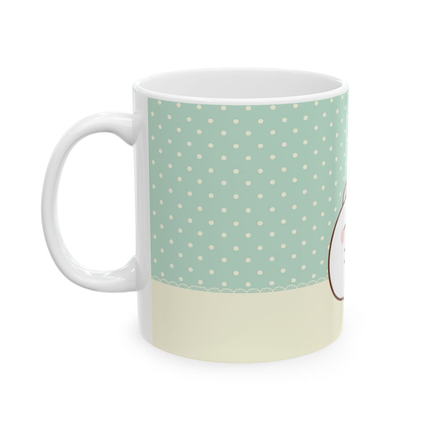 Cute Molang the Bunny Ceramic Mug, Tea Mug, Gift for Animal Lovers, Cozy Cup