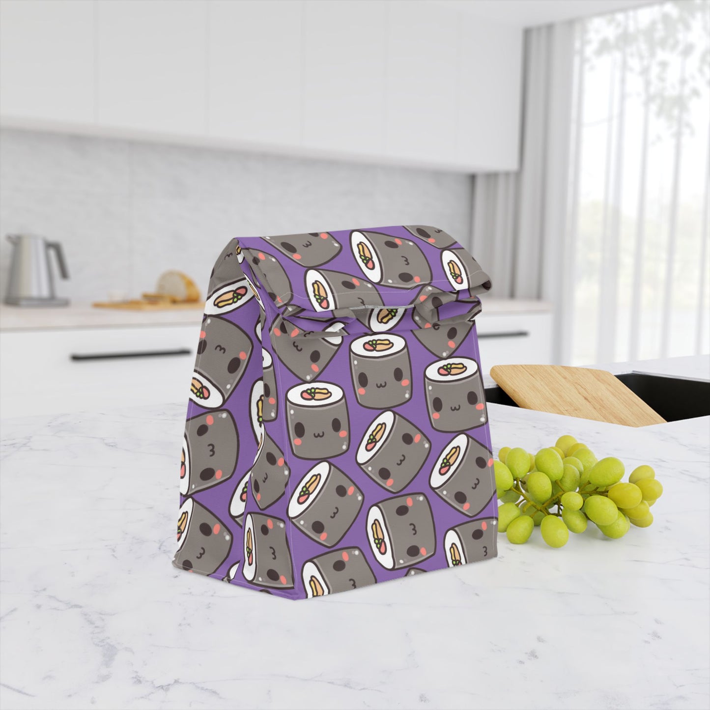Cute Sushi Print Lunch Bag, Fun Foodie Accessory, Kids Backpack, Bento Bag