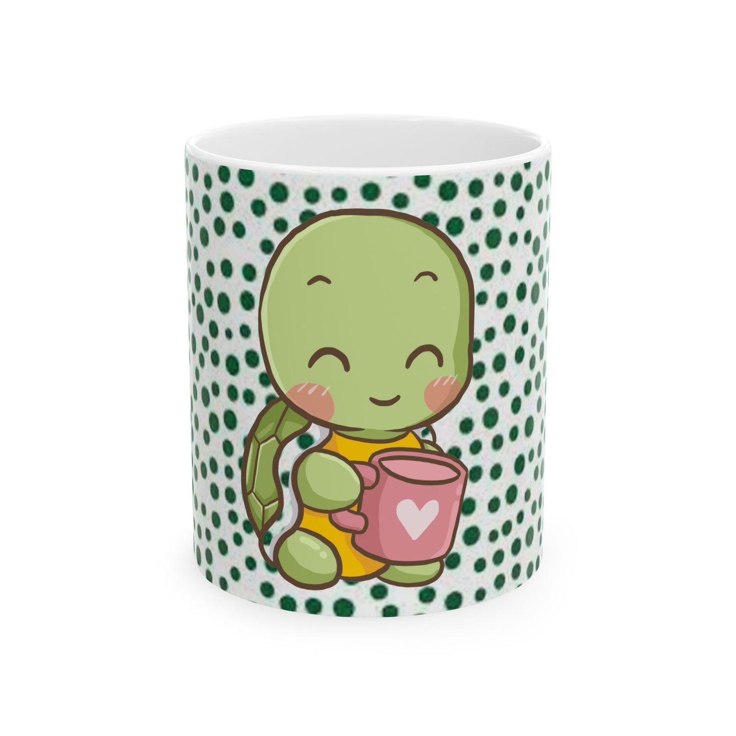 Kawaii Turtle Loves Coffee Ceramic Mug – Perfect Gift for Sea Life Lovers