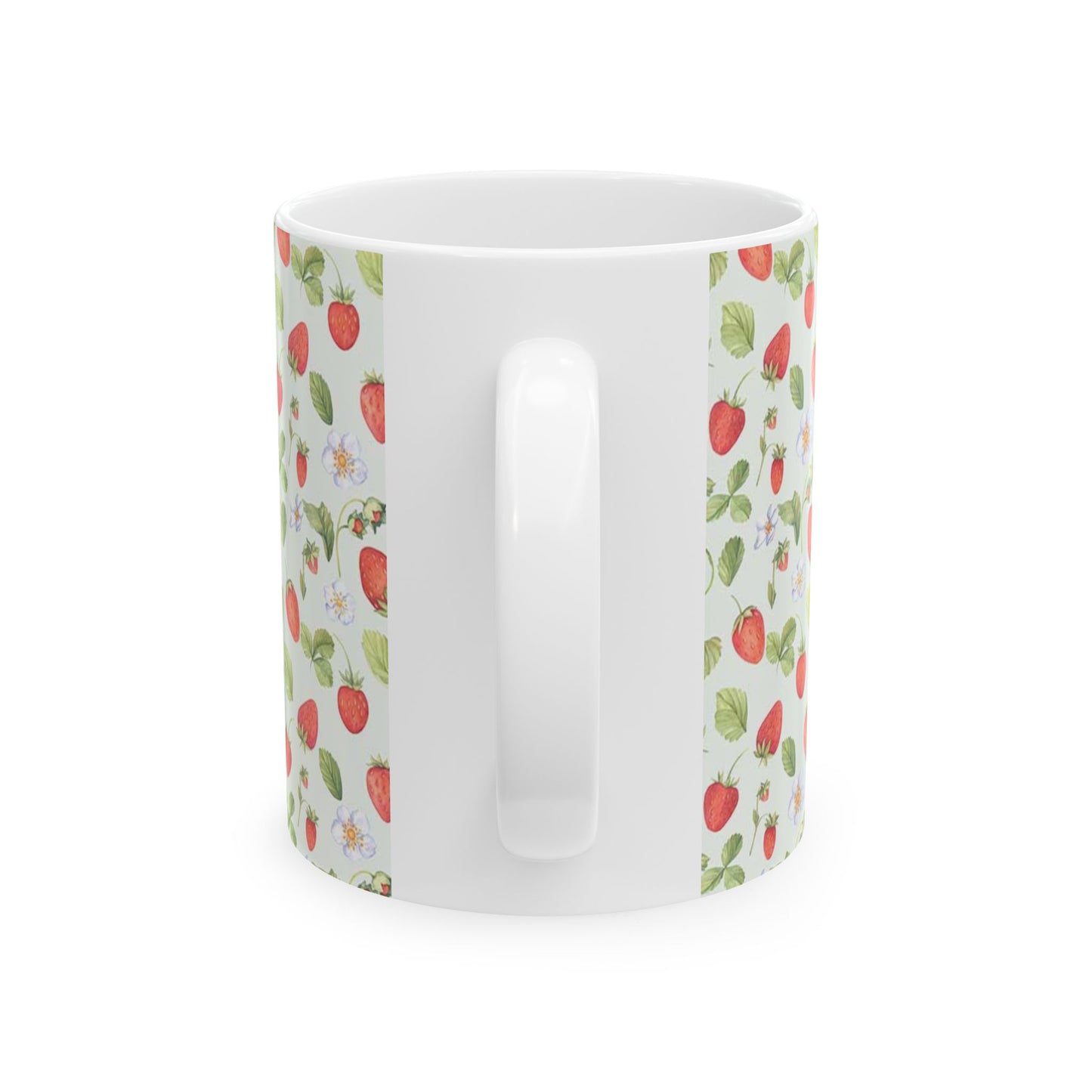 Cute Molang Strawberry Pocky Ceramic Mug, Whimsical Gift, Tea Coffee Cup, Spring