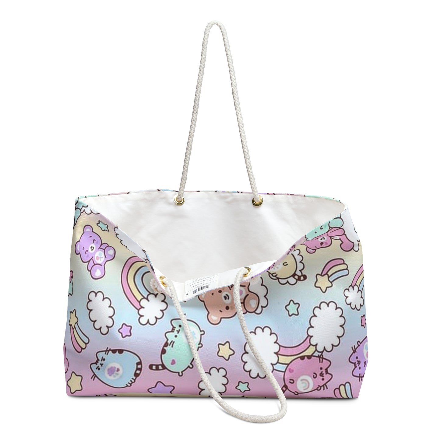 Kawaii Pastel Weekender Bag, Cute Travel Tote, Beach Bag, Gym Bag, Gift for