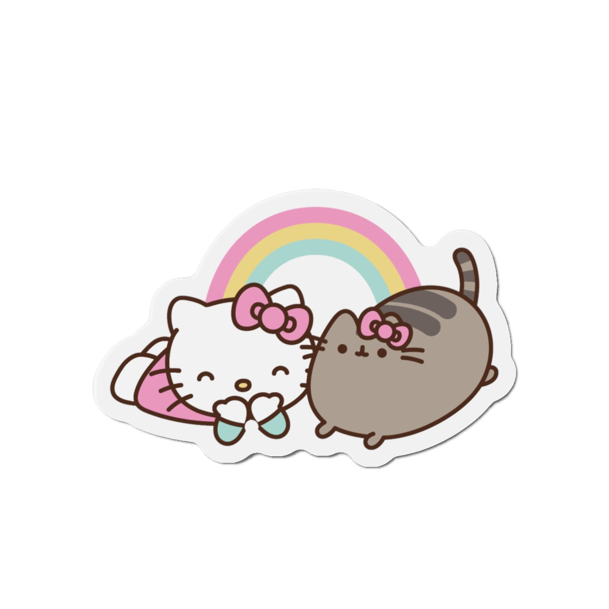 Cute Pusheen & Hello Kitty Die-Cut Magnets, Colorful Fridge Decor, Kawaii Gifts