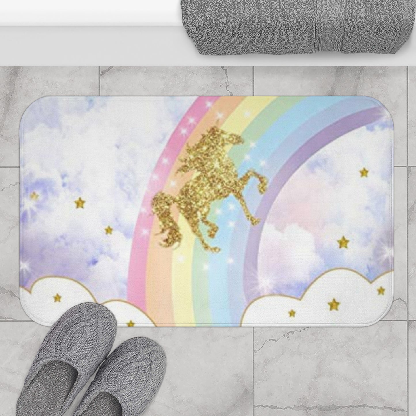 High Quality Soft Pastel Rainbow Bath Mat