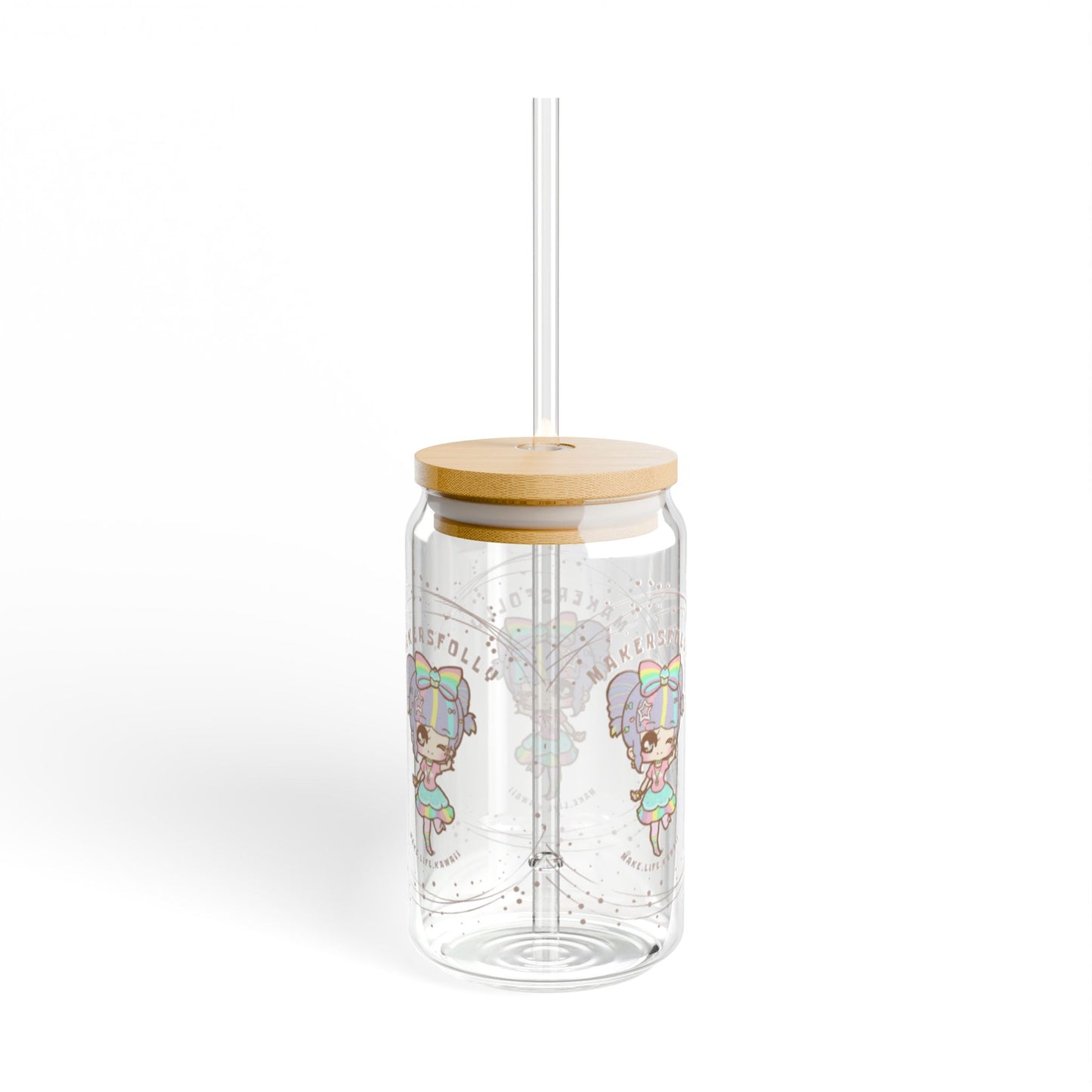 MakersFolly Sipper Glass, Cute Character Drinkware, Eco-Friendly, Party Favor