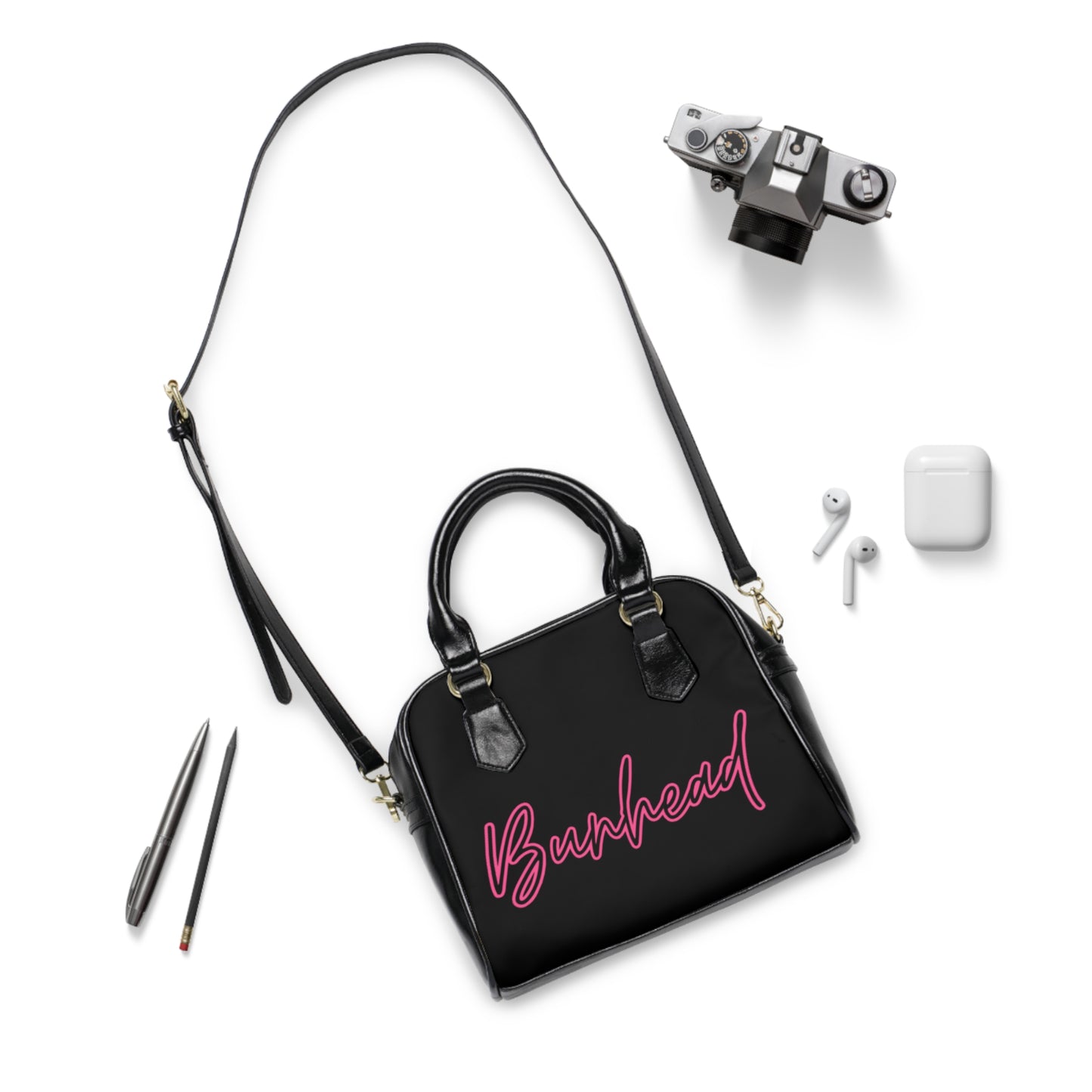 Bunhead Shoulder Handbag, Stylish Laptop Bag, Trendy Purse