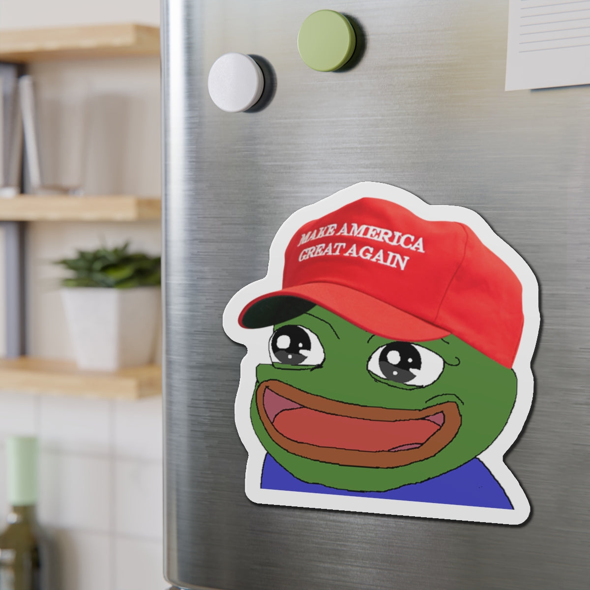 Funny Pepe Die-Cut Magnet | Meme Fridge Art | Gift | Quirky Home MAGA