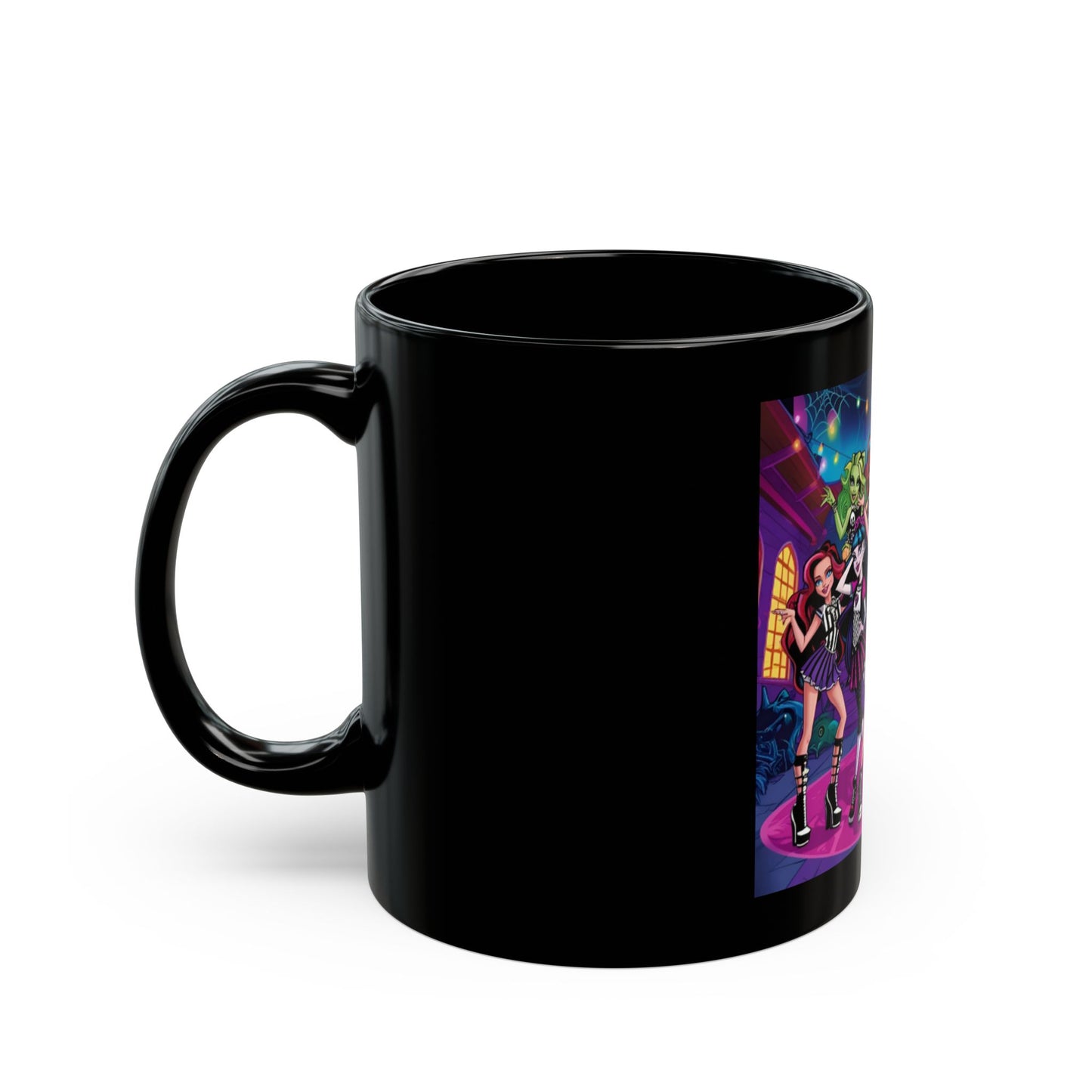 Monster Girls Black Mug, Unique Gift for Fans, Halloween Decor, Coffee