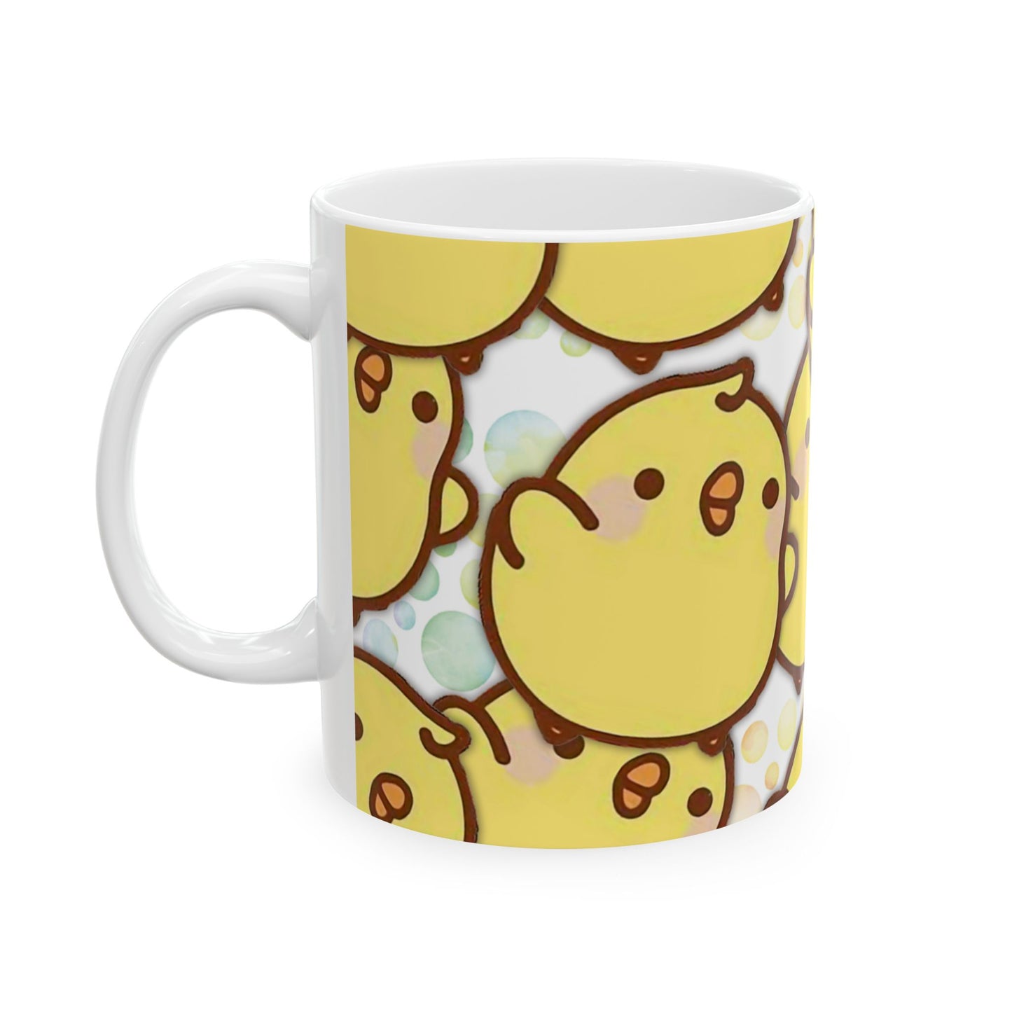 Cute Piu Piu Chick Ceramic Mug, Fun Animal Coffee Cup, Colorful Tea Mug