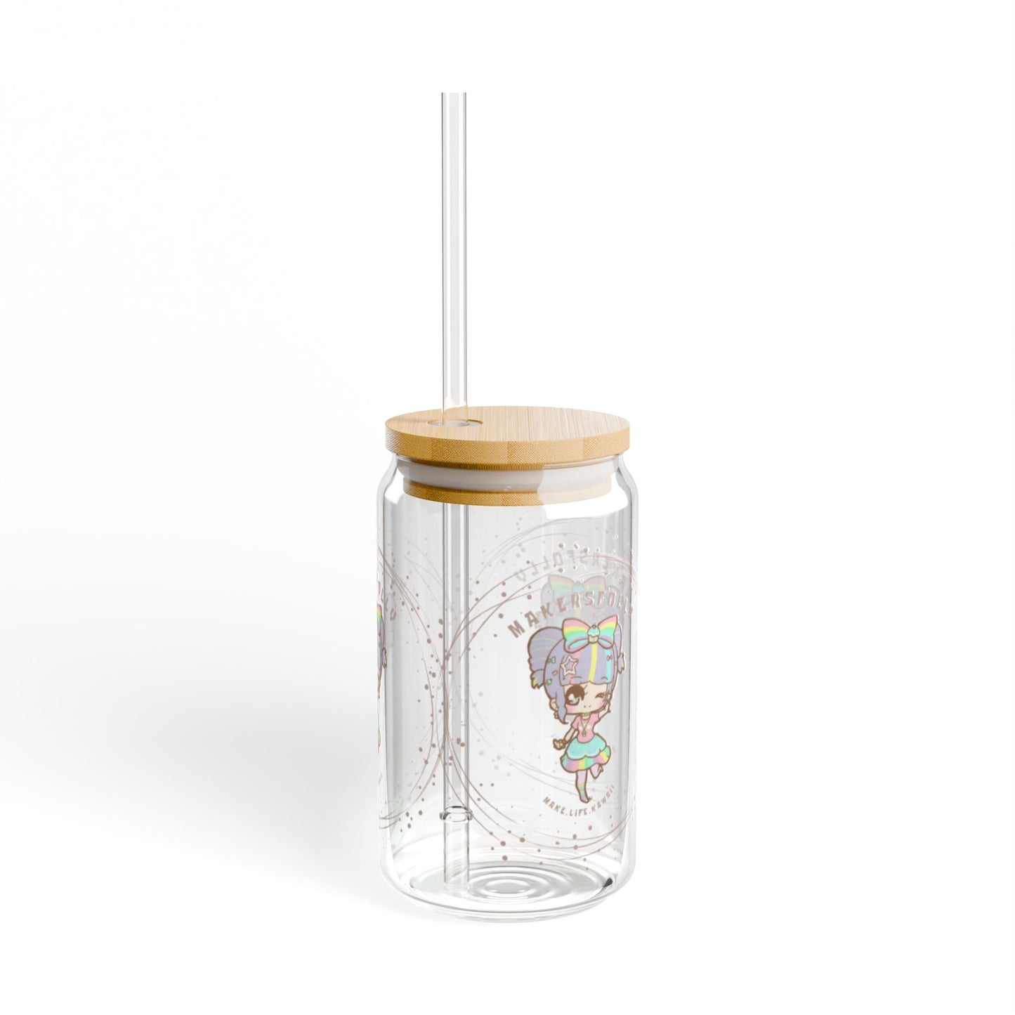 MakersFolly Sipper Glass, Cute Character Drinkware, Eco-Friendly, Party Favor