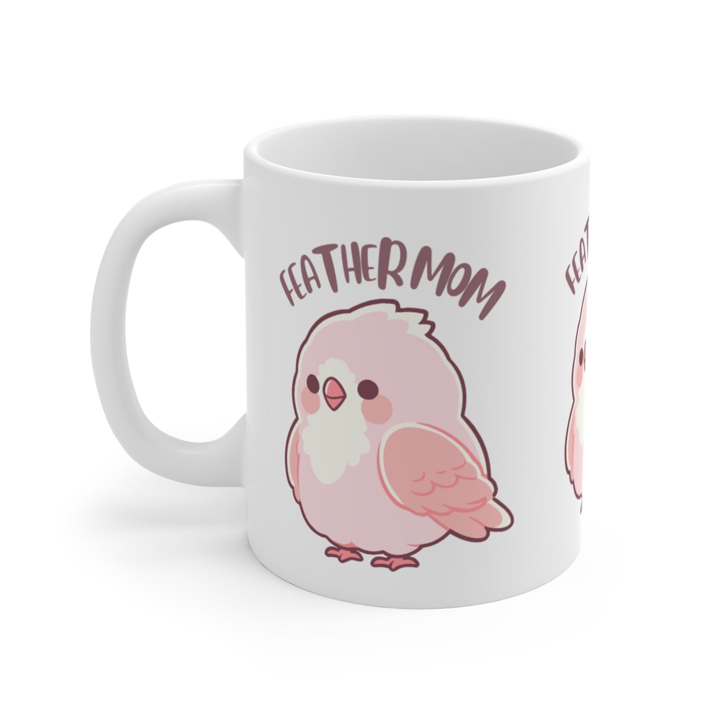 Cute Feather Mom Mug - Perfect Gift for Bird Lovers, Animal Lovers, Mother's Day