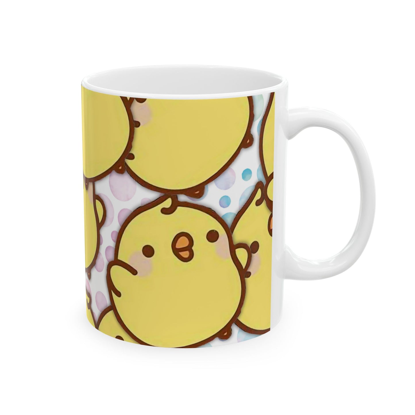 Cute Piu Piu Chick Ceramic Mug, Fun Animal Coffee Cup, Colorful Tea Mug