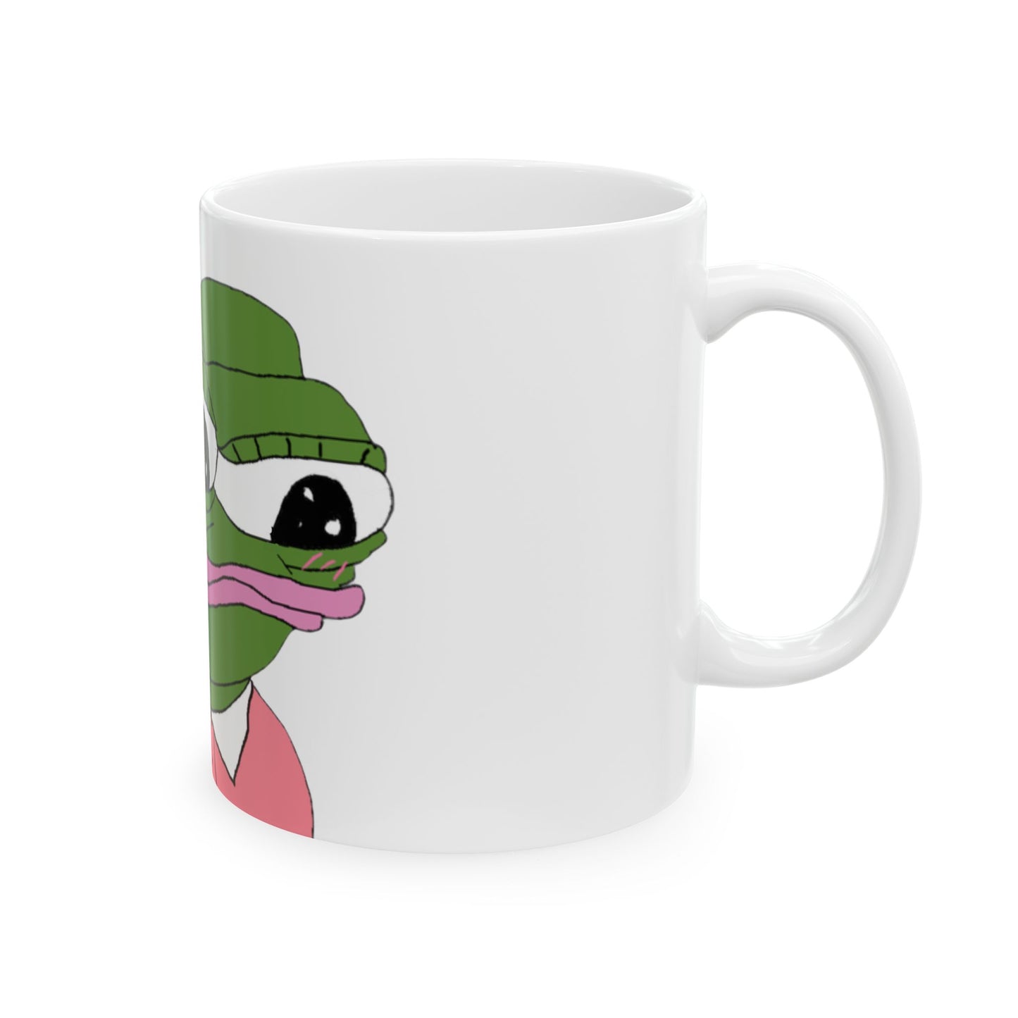 Cute Frog Ceramic Mug, Funny Gift for Meme Lovers, Office Humor, Tea or Coffee Cup, 11oz & 15oz Sizes