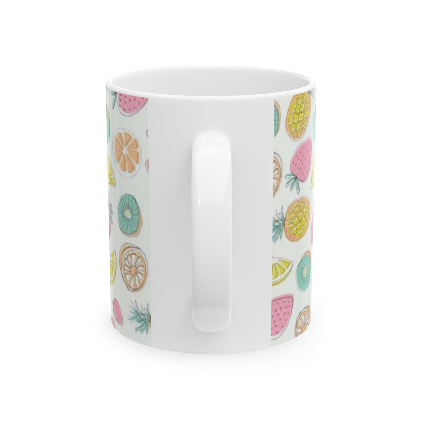 Pastel Fruit Pattern Ceramic Mug - Colorful Cup for Summer Vibes, Ideal Gift