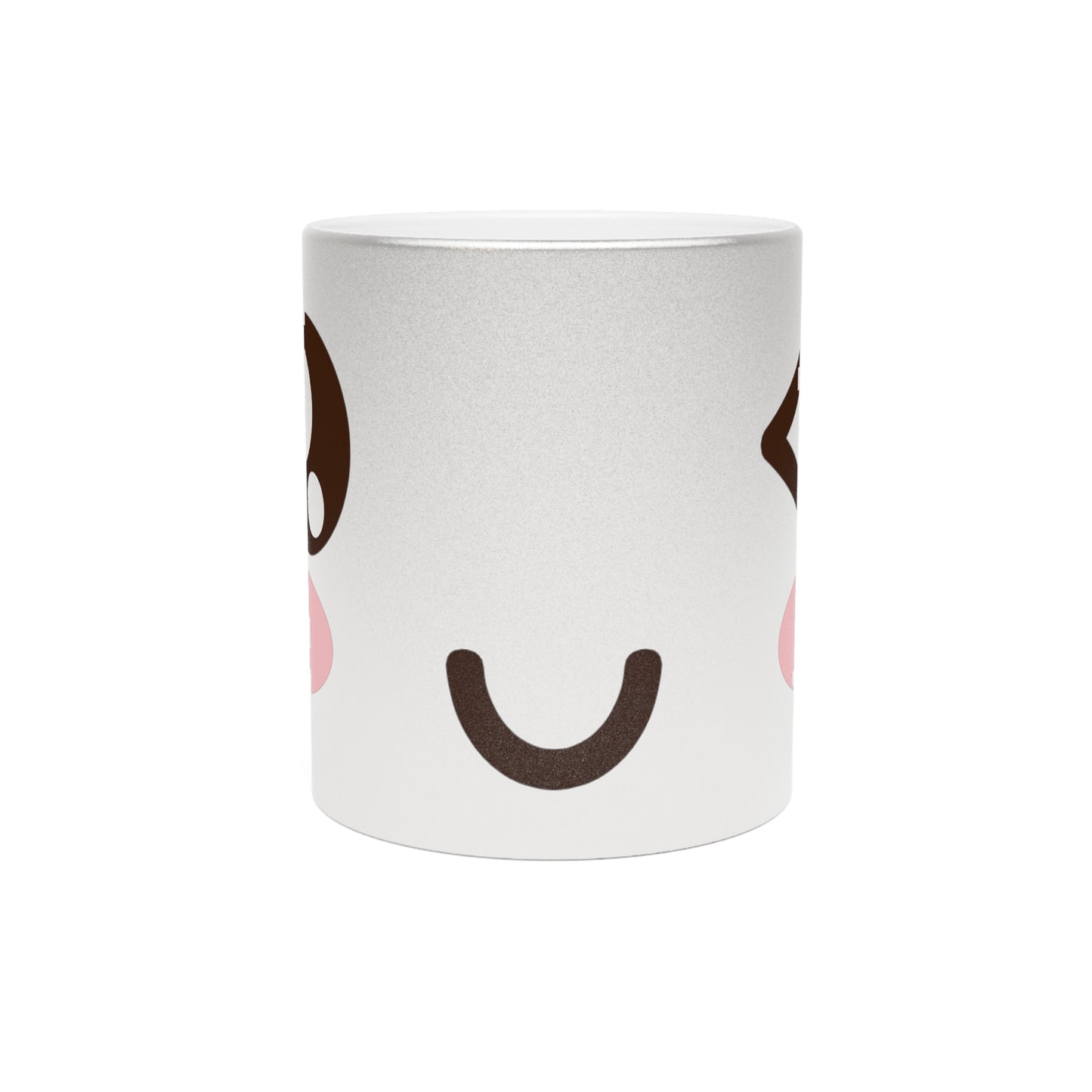 Cute Metallic Mug with Cheerful Design, Sparkle Mug, Gift for Coffee Lovers, Fun