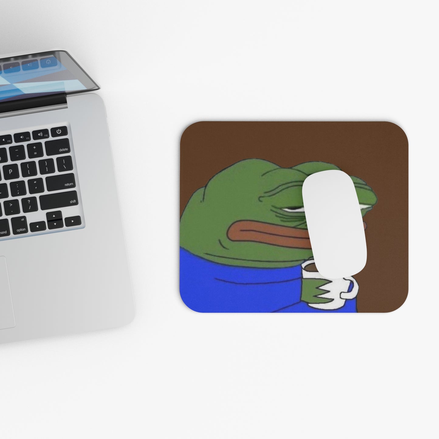 Pepe Coffee Meme Mouse Pad | Desk Accessories for Gamers, Office Decor, Gift