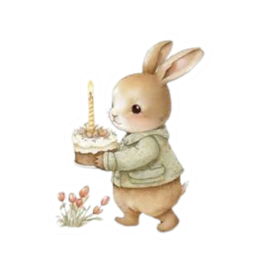 Bunny's 1st Easter Cute Birthday Kiss-Cut Stickers, Laptop Decal, Easter Gifts