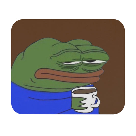 Pepe Coffee Meme Mouse Pad | Desk Accessories for Gamers, Office Decor, Gift