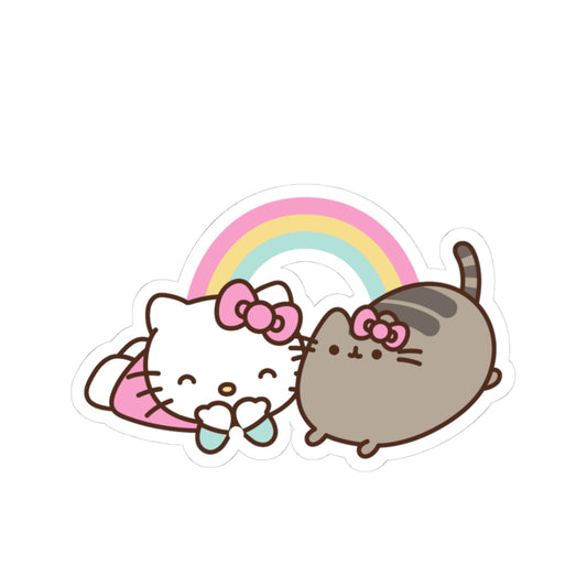 Kawaii Pusheen Kitty FriendsBest Kiss-Cut Stickers, Rainbow, Fun Decor, Gifts
