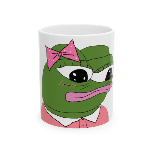 Cute Frog Ceramic Mug, Funny Gift for Meme Lovers, Office Humor, Tea or Coffee Cup, 11oz & 15oz Sizes