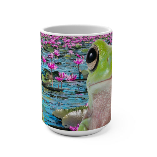15 oz Cute Frog and Fine Art Coffee Mug, Gift for Coffee Lovers, Animals