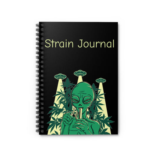 Alien Strain Journal, Spiral Notebook for Weed Enthusiasts, Cannabis Notes, Gift for Stoners, Sketchbook & Planner