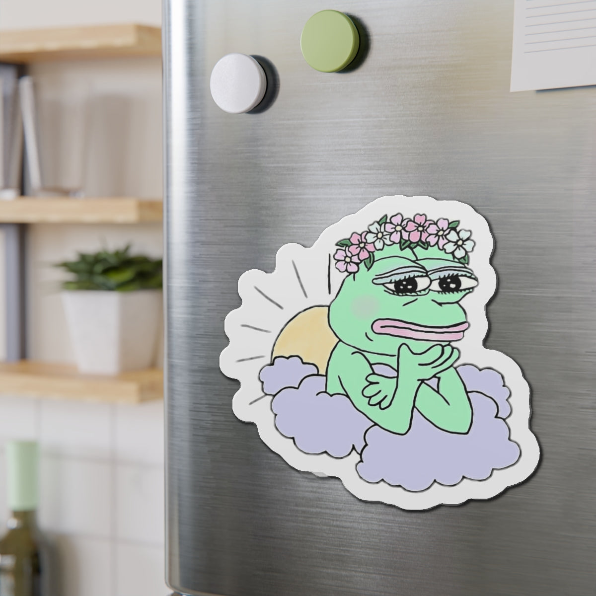 Kawaii Pepe Funny Meme, Gift for Meme Lovers, Ballet, Dorms, Die-Cut Magnets