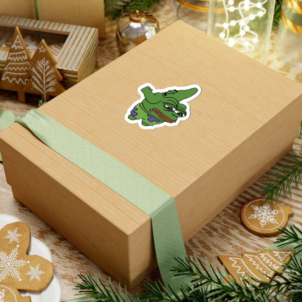 Pepe the Frog Kiss-Cut Stickers, Humorous Laptop Decal, Unique Gift, Cute Decor,