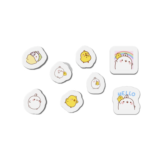 Cute Molang & Piu Piu Die-Cut Magnets - Whimsical Kitchen Decor, Fun Gifts