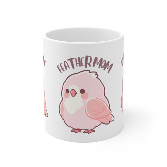 Cute Feather Mom Mug - Perfect Gift for Bird Lovers, Animal Lovers, Mother's Day