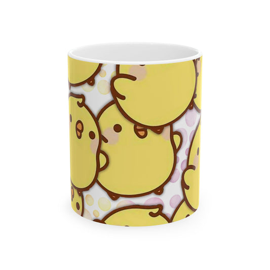 Cute Piu Piu Chick Ceramic Mug, Fun Animal Coffee Cup, Colorful Tea Mug