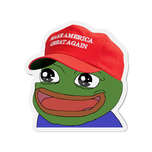 Funny Pepe Die-Cut Magnet | Meme Fridge Art | Gift | Quirky Home MAGA