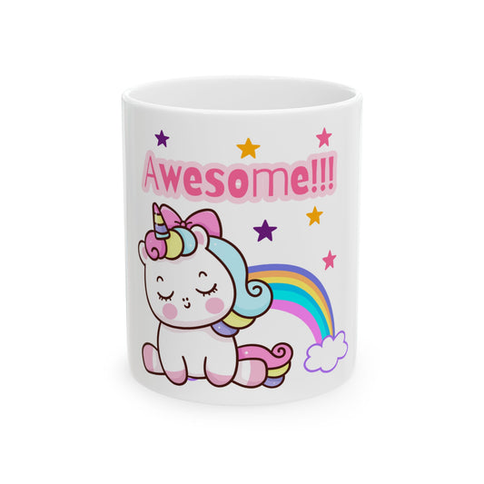 Awesome Ceramic Mug, Cute Unicorn Coffee Mug, Magical Unicorn Cup, Adorable Unicorn Tea